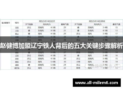 赵健博加盟辽宁铁人背后的五大关键步骤解析